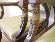 Empire Biedermeier Sessel Mahagoni Bronze Figuren 2 Stück um 1900