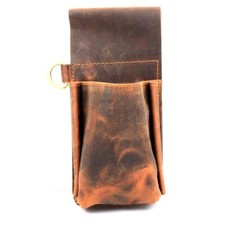 Profi Kellner Tasche EC Kartenlesegerät Holster Voll Leder Kellnertasche Braun