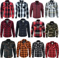 Herren Motorrad Hemd Lumber Jacke Aramid mit Protektoren Biker Hemdjacke Chopper