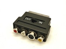 Scart to 3X Cinch Stecker IN/Out Umschalter+ S-Video S-VHS AV Audio Video
