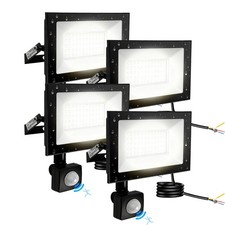 4x 100W LED Fluter mit Bewegungsmelder 230V Aussen Strahler Scheinwerfer IP66
