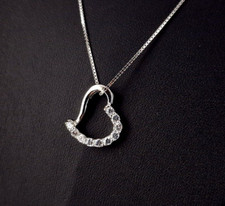 Anhänger Silber 925 Herz Kette  - modern & schlicht 