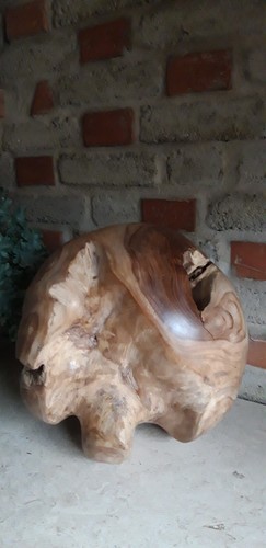 Teakholz kugel skulptur - teakholz,