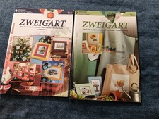 2 Hefte von Zweigart Kreuzstich Booklet Vorlagen Weihnachten Frühling Sticken