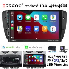 9" DAB+ Android 13 Autoradio Carplay Für Seat Ibiza IV 6J 2009-2013 GPS RDS KAM