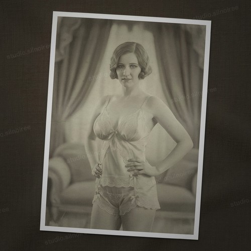 Vintage fotoabzug pin up - pin,