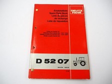 Deutz D5207 Traktor Ersatzteilliste Ersatzteilkatalog Spare Parts List 1980