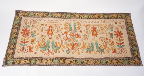 Vintage wandbehang stickerei - wandbehang,