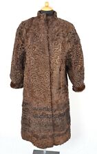 ECHTPELZ PERSIANER PELZ MANTEL BRAUN NERZ BESATZ PERSIAN LAMB COAT BROWN Nr.159
