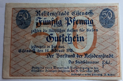 Notgeldschein pfennig - notgeldschein, 50