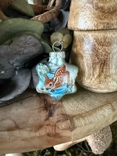 Glaskugel,Christbaumkugel,mini ,Stern,4cm,Weihnachtskugel,Rehkitz,handbemalt