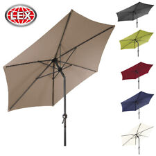 XL Alu Sonnenschirm ⌀ 2,5m UV30+ Kurbelschirm Garten Balkon Terrasse knickbar