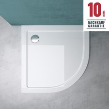 Duschwanne Viertelkreis 90x90 Duschtasse Dusche Weiß Acrylwanne Höhe: 4cm Faro3