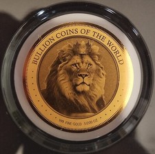 GOLDMÜNZE - AFRIKA LÖWE / ENGLAND / KRONE - 999 GOLD - 40 MM - GOLDBARREN - RAR