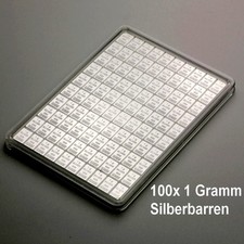 100x 1 Gramm Silberbarren - Silbertafel (ESG Valcambi 100g Silber Anlage Barren)