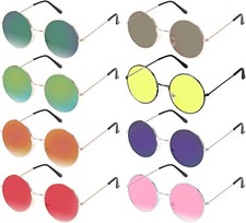 80er Hippie Brille Retro Sonnenbrille 60er Gläser Rundbrille Vintage Partybrille