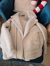 Zara Pilotenjacke Damen XL Sherpa Beige
