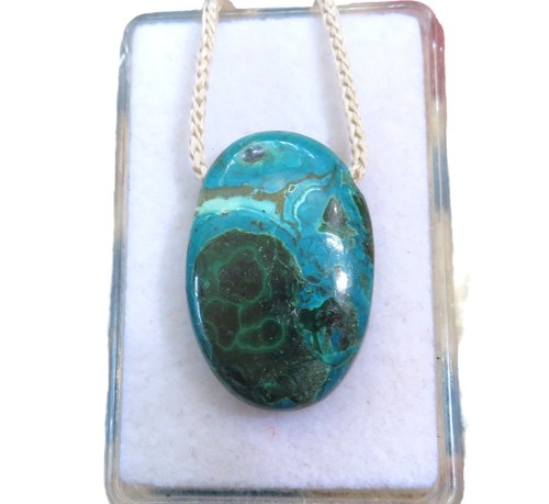 Malachit chrysokoll cabochon - chrysokoll,