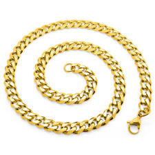 Herren Halskette Edelstahl-Kette Panzerkette Armband gold silber schwarz XXL