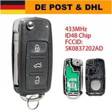 Auto Funkschlüssel 5K0837202AD 433MHz für VW Golf Polo Passat Tiguan SEAT SKODA