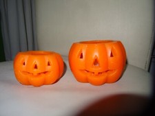 ELAMBIA Echtwachs QVC Kürbis Kerze flammlos Echtwachskerze Halloween w Partylite