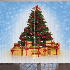 Weihnachten Rustikale Gardine Tanne Schneewetter