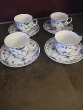 4 Kaffeetassen & Untertassen Royal Copenhagen Musselmalet 2 Wahl Halbspitze  626