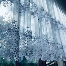 Hochwertige & Exklusive Gardine Nach Maß Marquisette mit Gipüre-Spitze Guipure