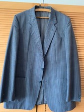 Jackett, Sakko  Herren Gr. 106 Blau Grau Kariert, Gute Qualität, Leichte Ausf.