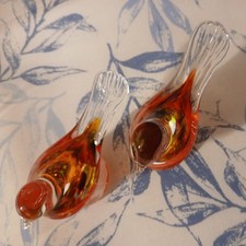 2x Glasfigur Vogel Glasfiguren - Glasvogel massiv