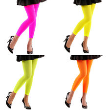 Leggings in Neonfarben, 70 DEN, für Mottoparty, Kostüme, 80s 90s Hose, Sport