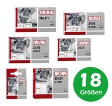 Novus Heftklammern Klammern Tackernadeln NE6 23/13 23/24 No10 24/6 24/8 26/6