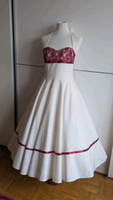 Neckholder Rock 'n Roll Kleid Brautkleid 50-60er Larp Petticoat Gr. s 36 