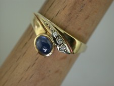 Gelbgoldring 585 mit Saphir +