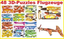 48x 3D Puzzle Flugzeug Flieger Bausatz Basteln Party Mitgebsel Kinder Geburtstag