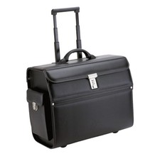 Alassio Pilotenkoffer MONDO Businesscase Aktentrolley Lederimitat schwarz 45033