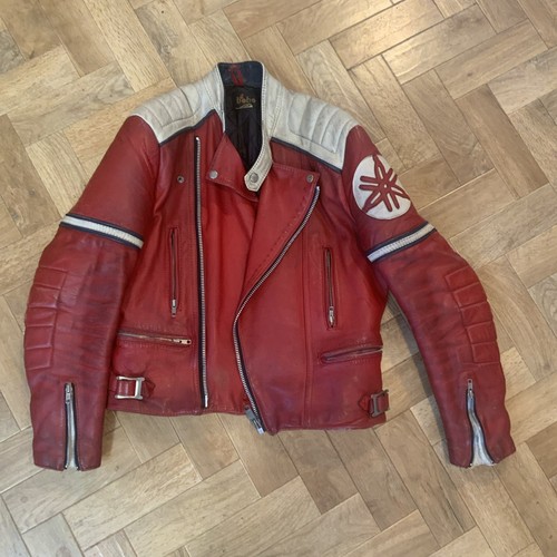 Vintage leder motorrad jacke - leder,