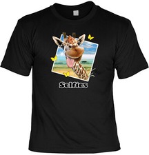 Tiere Motiv T-Shirt - Frosch - Giraffe - Dinosaurier - lustige Tierselfies Selfi