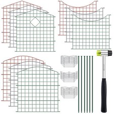 KESSER® Teichzaun Gartenzaun Steckzaun Komplett-Set Metall Gitter Zaun Elemente