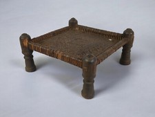 46x46 cm antik Hocker Antique Chair Low stool Nuristan Afghanistan Pakistan 21/J