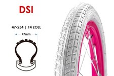 14 Zoll Fahrrad Reifen  47-254 Kinderrad Roller Laufrad 14x1.75 weiss B-Ware