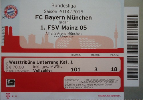Ticket bundesliga 2014 fc - bundesliga,
