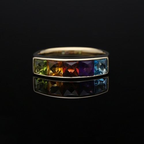Rainbow ring citrin - rainbow,