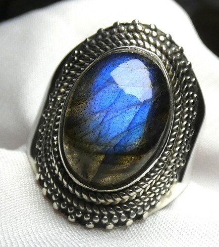 Labradorit ring 925 - labradorit,