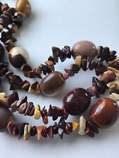 Yvesse endlos Edelstein pur  Kette Multi Mokait Trommelsteine und Oliven 80 cm?