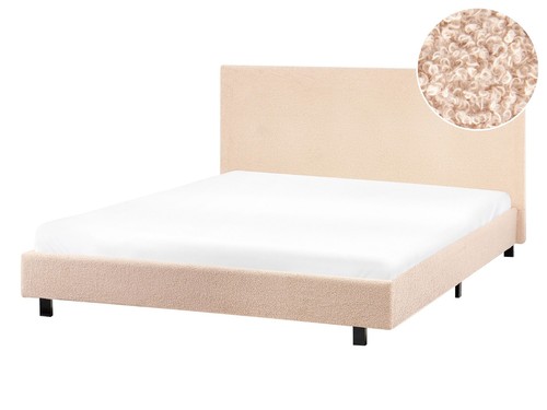 Polsterbett bouclé beige mit - beige,