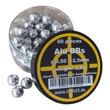 60x ALU BBs cal.50 (12,50) Aluminium Kugeln 2,8g t4e Munition für HDR50, HDP50