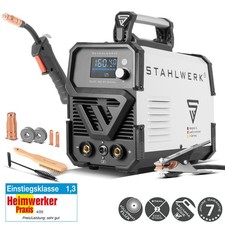 STAHLWERK Schweißgerät Mini FLUX 160 A Fülldraht ohne Gas MMA/ARC Lift-TIG-fähig