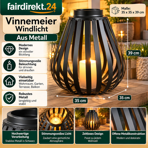 Vinnemeier windlicht metall - vinnemeier,