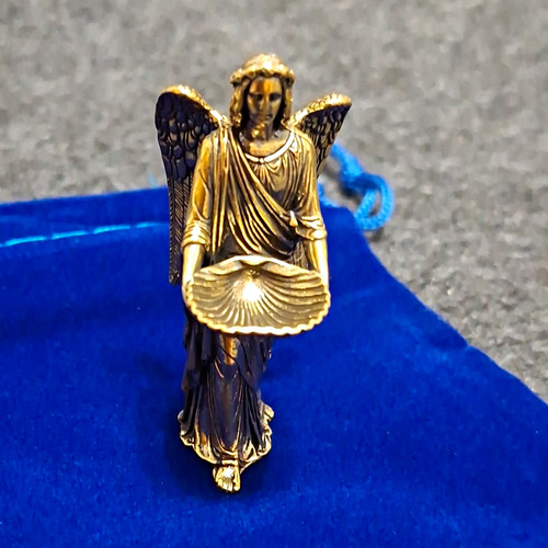 Metallfigur engel mit schale - mit,